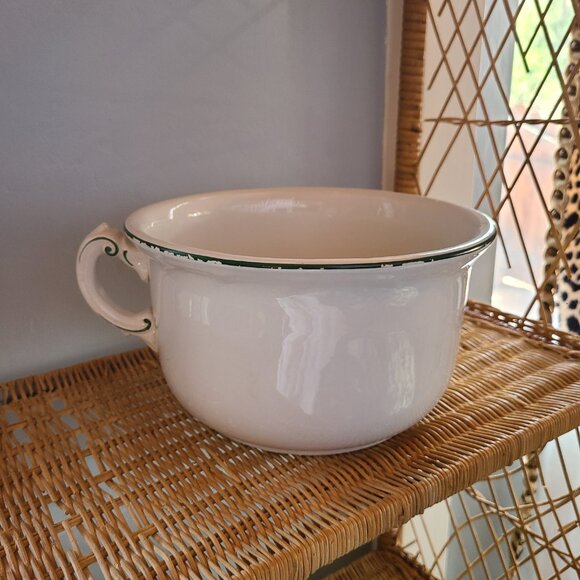 Great Northern Rare ANTIQUE VINTAGE Chamber Po White W/ Green Lettering 1930's - Picture 5 of 7